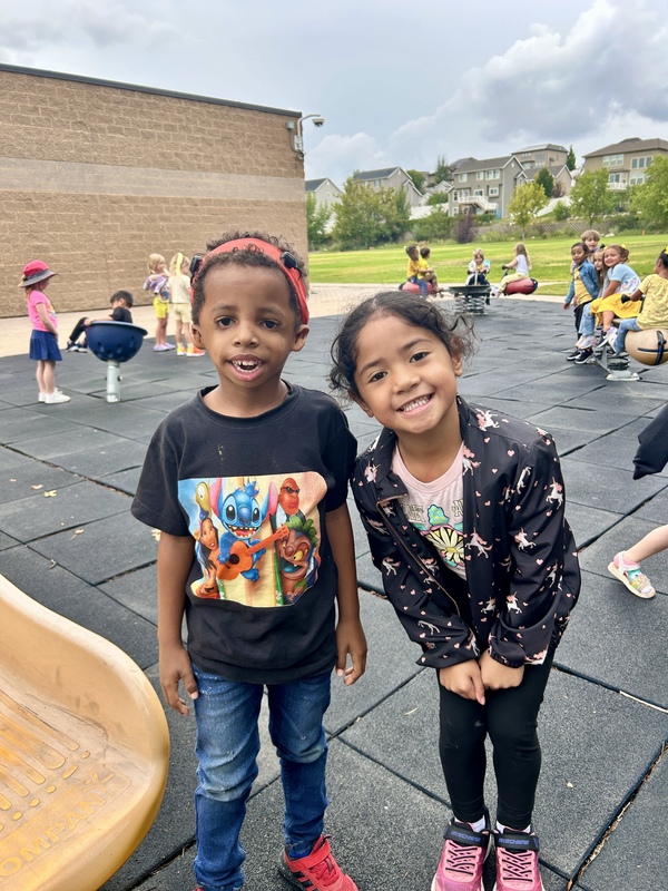 Kindergarten friends on the playground
