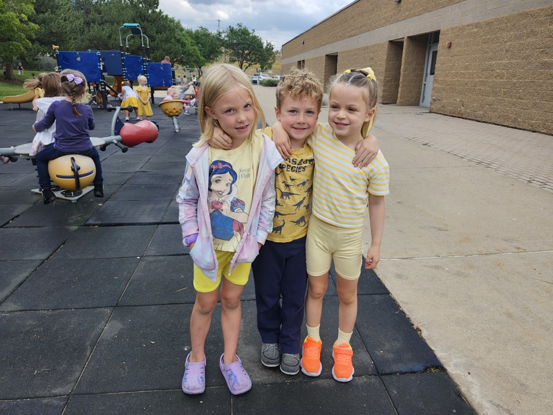Kindergarten friends on the playground