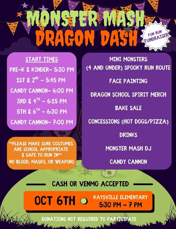 Monter Mash Dragon Dash Fun Run Fundraiser