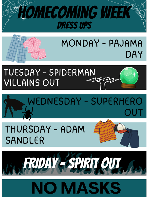 Homecoming Week Dress Up Schedule
