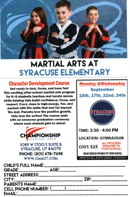 Martial Arts at Syracuse Elementary