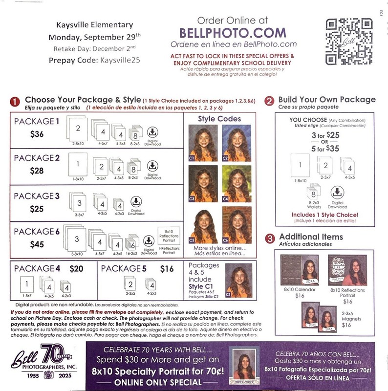 Fall Picture Specials, visit bellphot.com to see all available  package