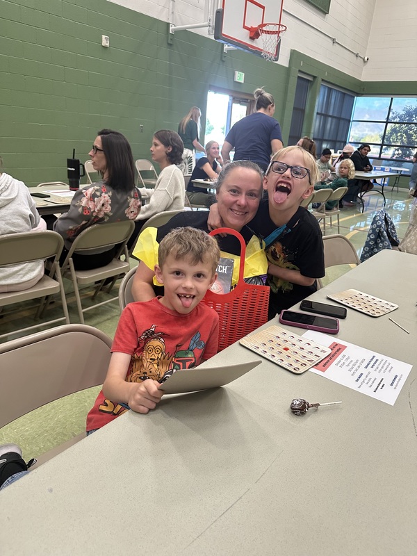 Family playing Bingo