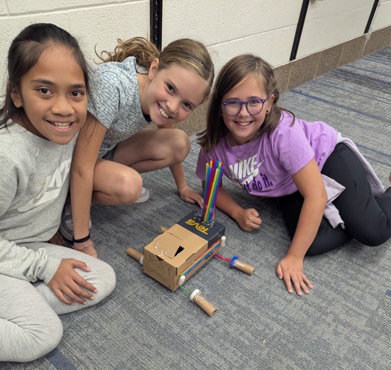 Students doing Stem activities
