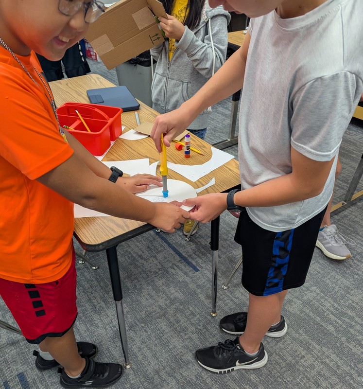 Students doing Stem activities