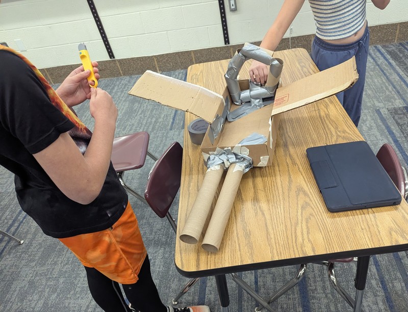 Students doing Stem activities