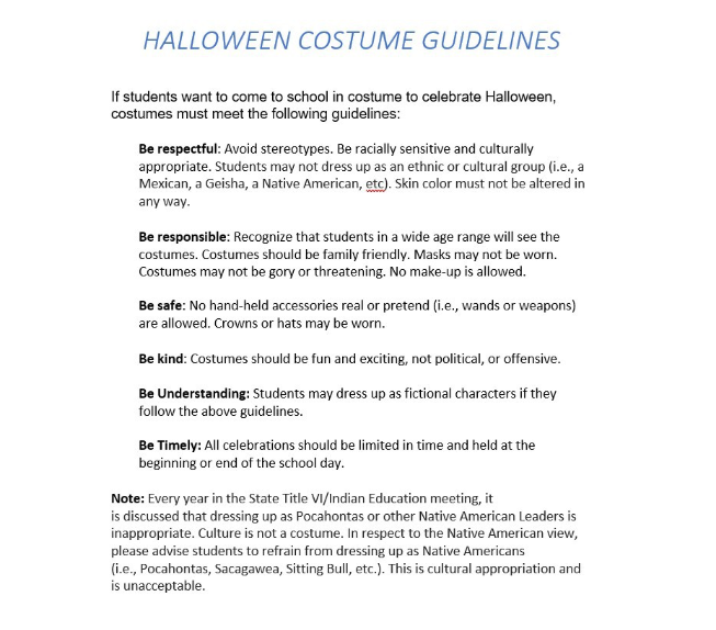 Halloween Costume Guidelines