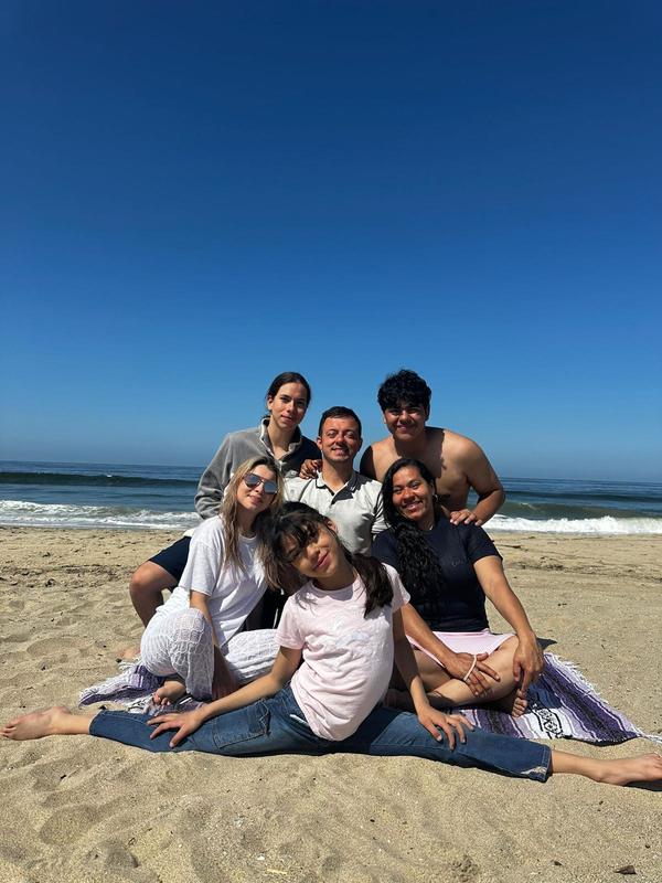 Montes Lopez family at the beach