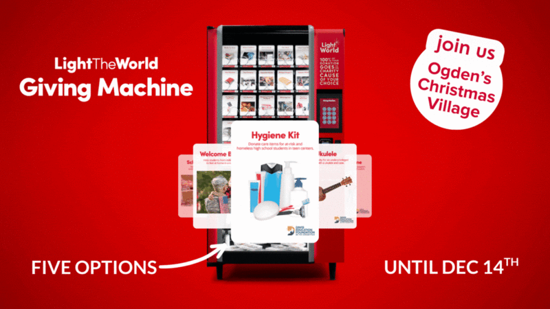 Light the World Giving Machine Five Options until Dec 14th