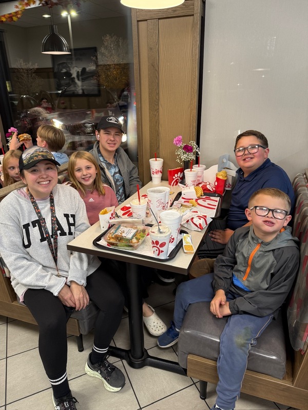 Family eating dinner together