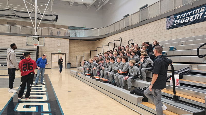 AJ taking questions from the students