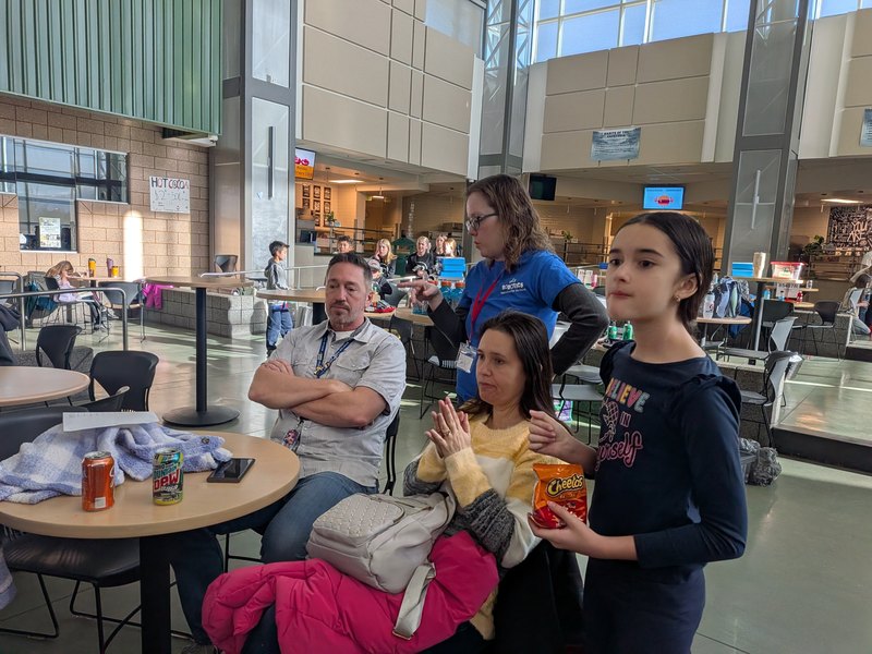 Upper grade students at the robotics competition.