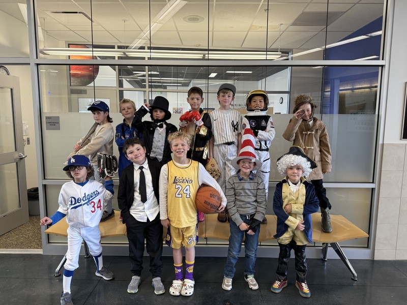 Students dressed in costume as historical figures