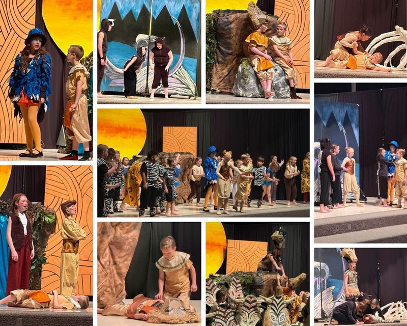 Pictures from the school play, The Lion King
