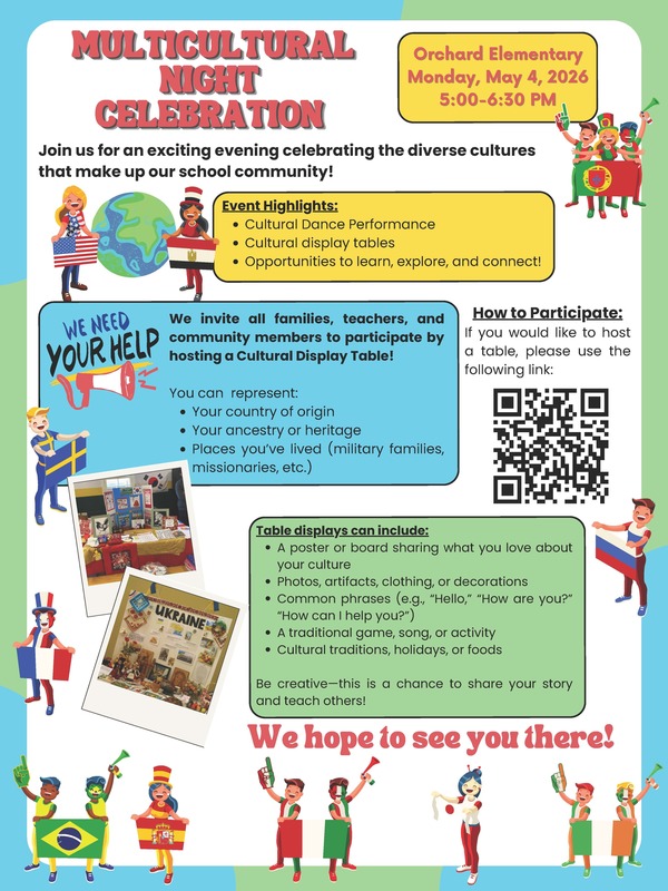 A flyer describing our multi-cultural night.