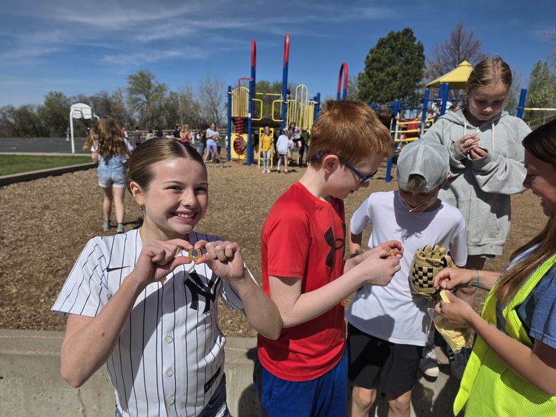 Students could find gold horseshoes during recess to be turned in for a prize