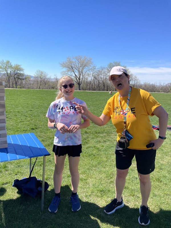 Mrs. Brewster giving Hope Squad students instructions for our Hope Squad recess