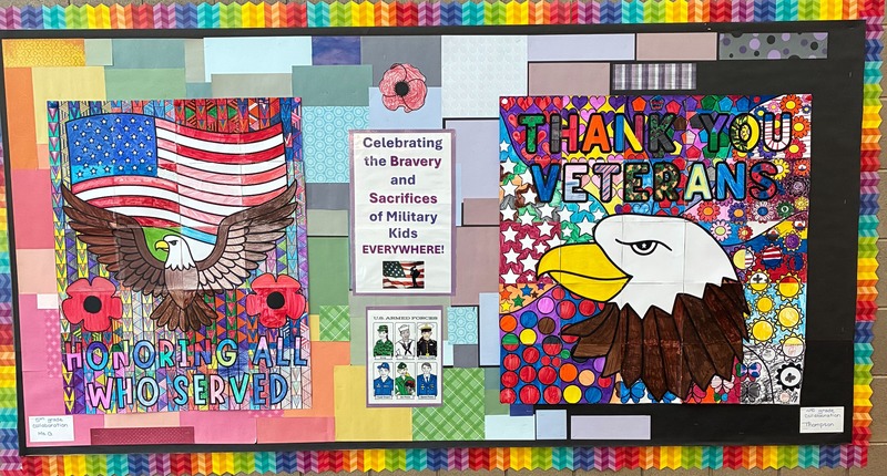 Eagle with flag and eagle