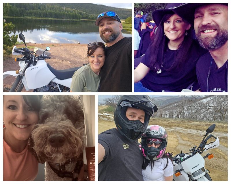 Photos of Mackenzie Wintle with family and dog