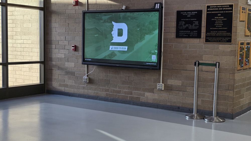 Information touch screen in high school