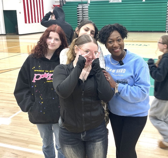 Dr. Kristilynn Turney speaking to DHS students