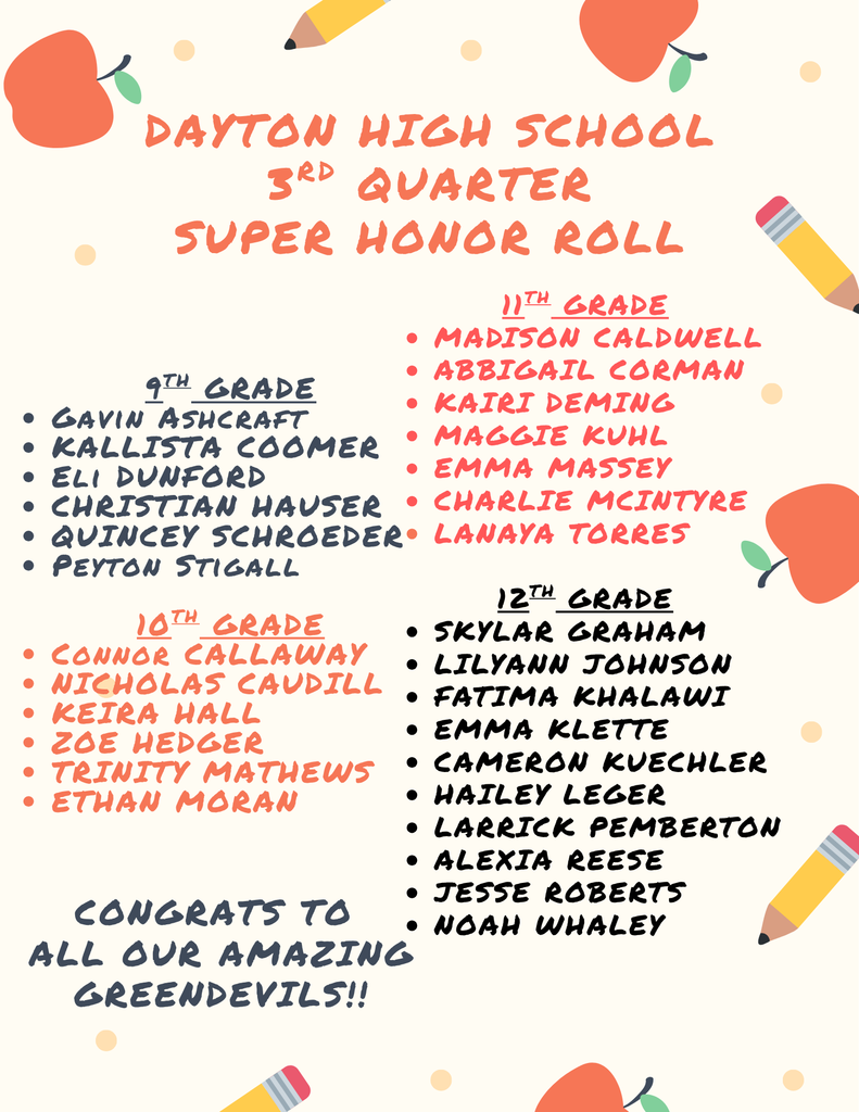 DHS Super Honor Roll