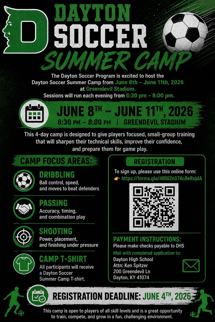 Summer Camp Schedule for Soccer