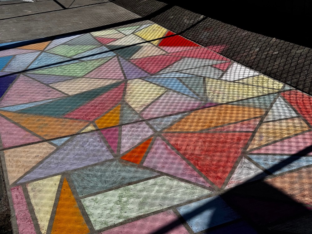 stained glass with chalk