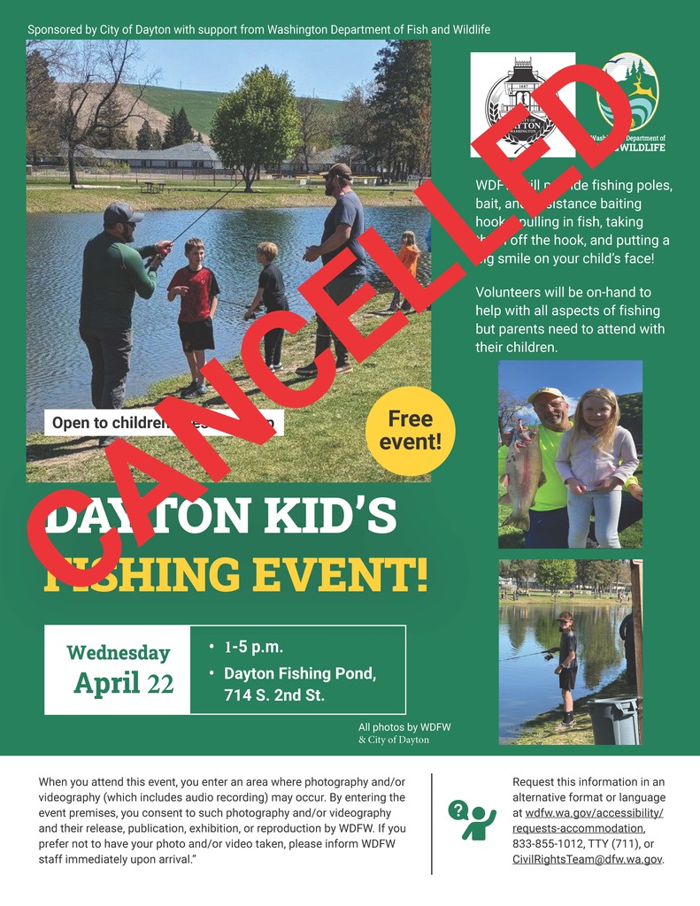 Kid's fishing event cancelled