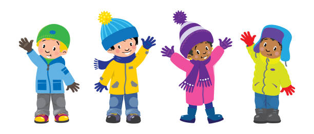 image of children in coats
