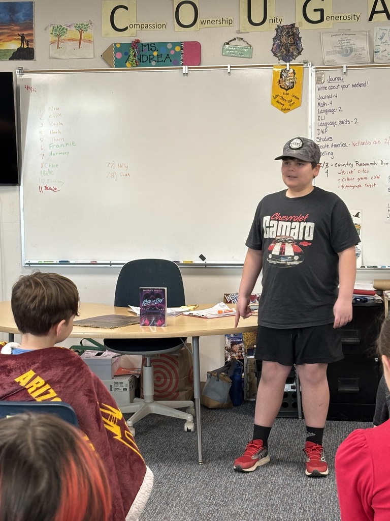 Student sharing his presentation