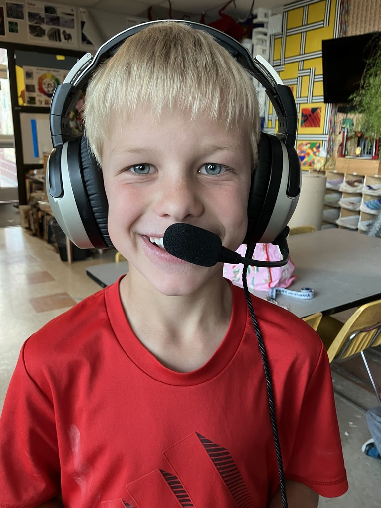 Student with headset