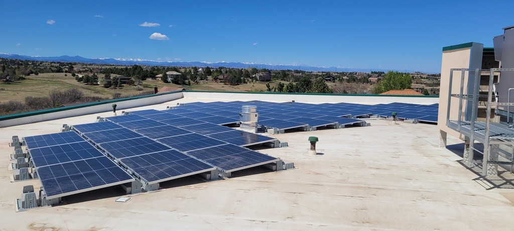 Solar panels on DCSM Main Campus rooftop