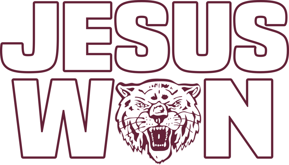 Jesus won text with bearcat head