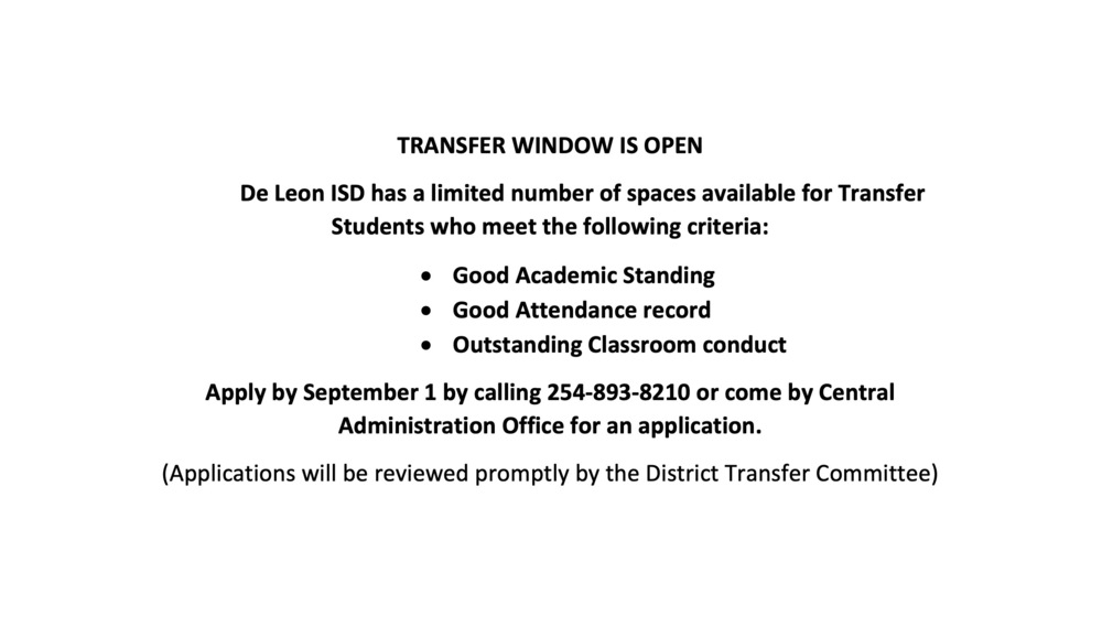 transfer window is open text