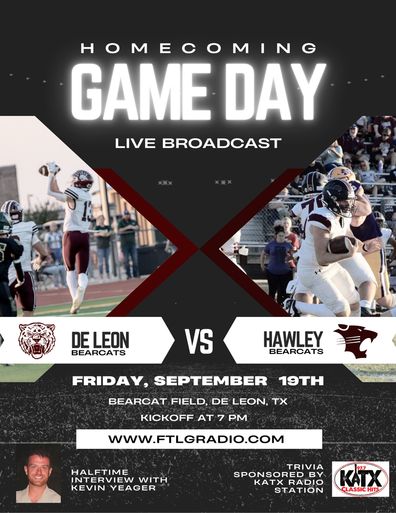 homecoming game day broadcast flyer