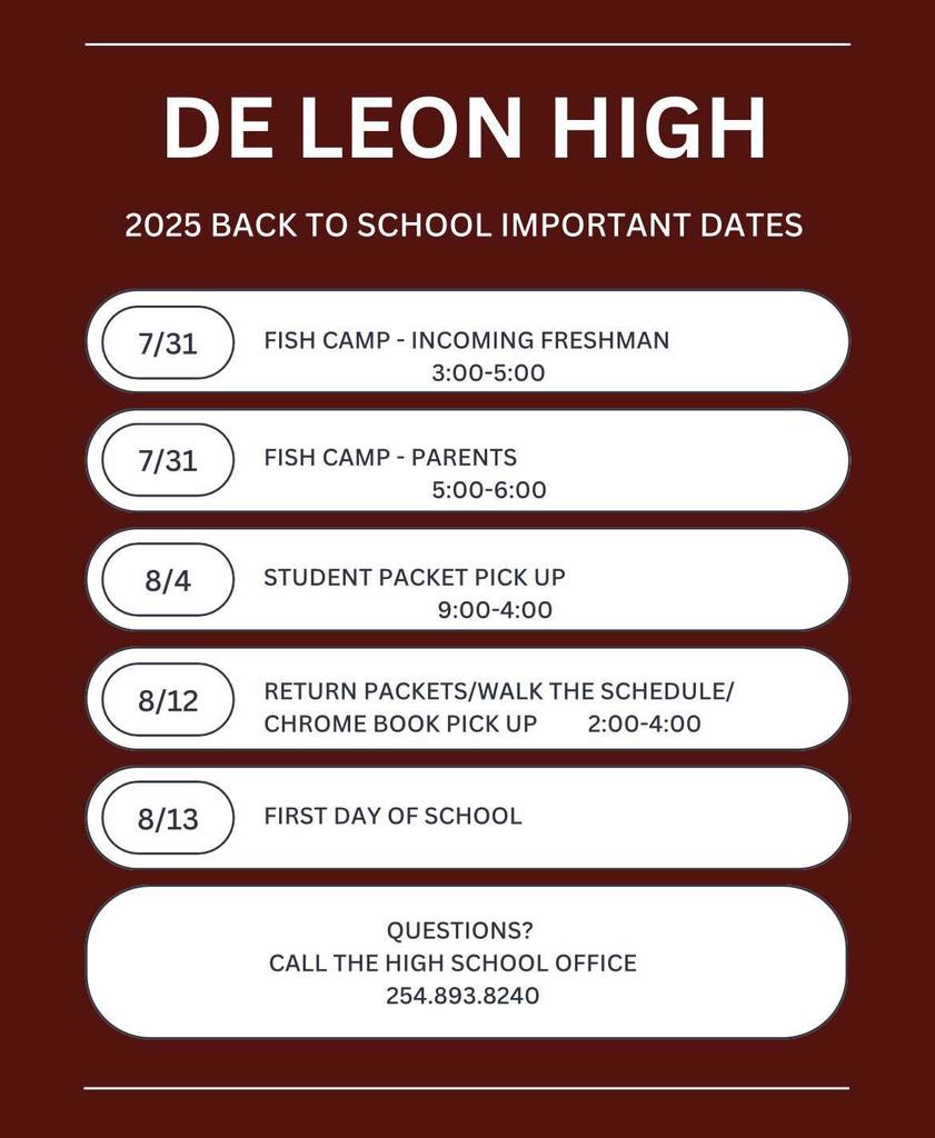 2025 back to school important dates flyer