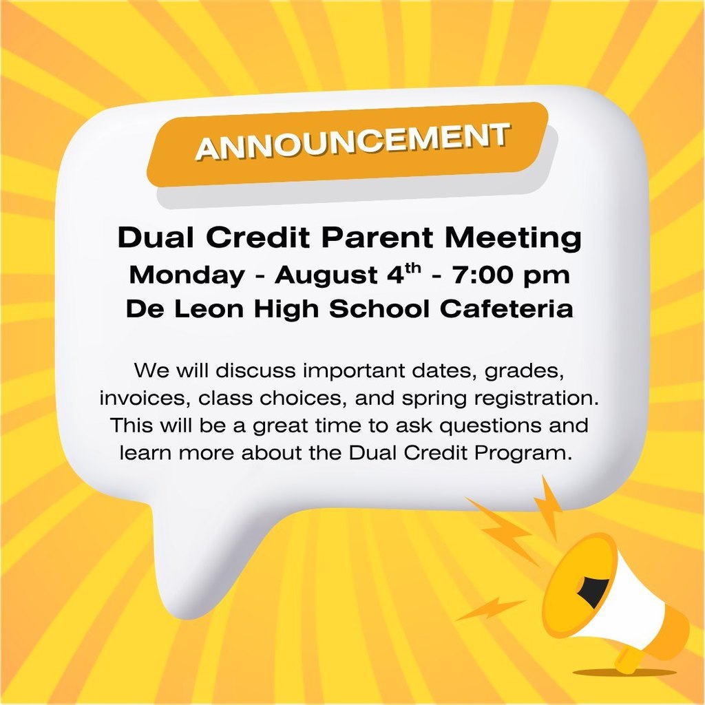 dual credit parent meeting flyer
