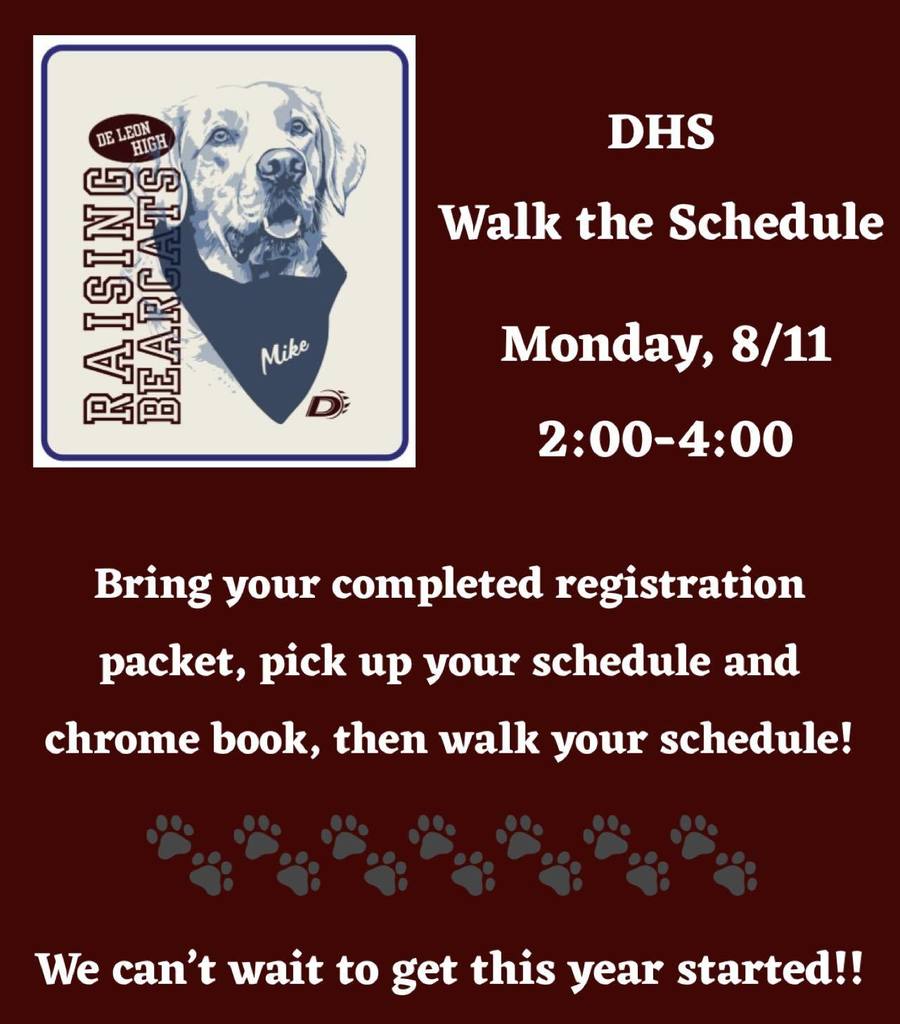 high school meet the teacher and walk the schedule  flyer