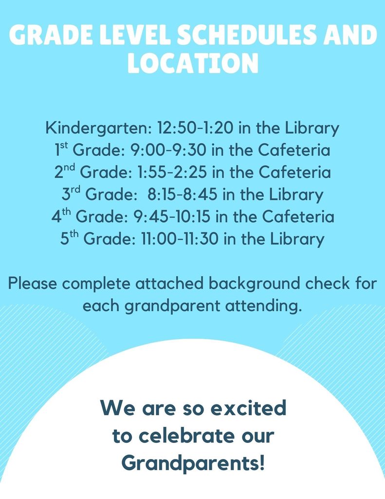 grade level schedules and location text 