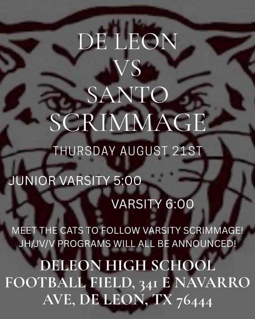 de leon vs santo scrimmage meet the bearcats flyer