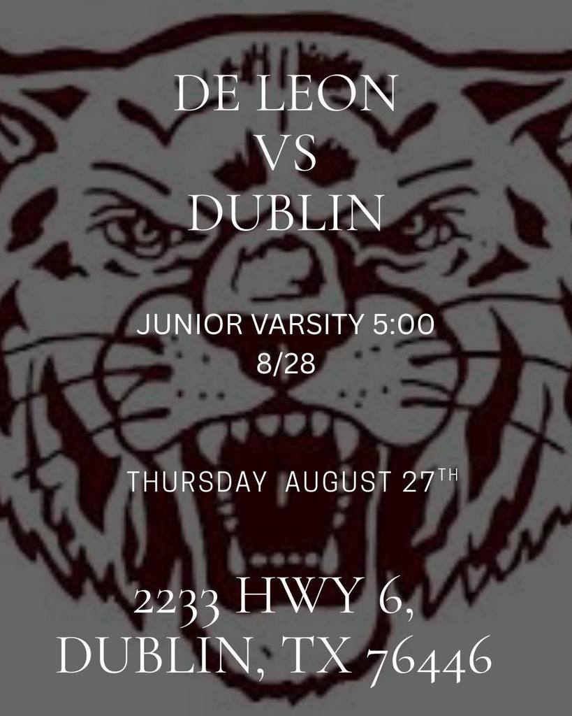 de leon vs dublin jv game thursday august 28th game day graphic