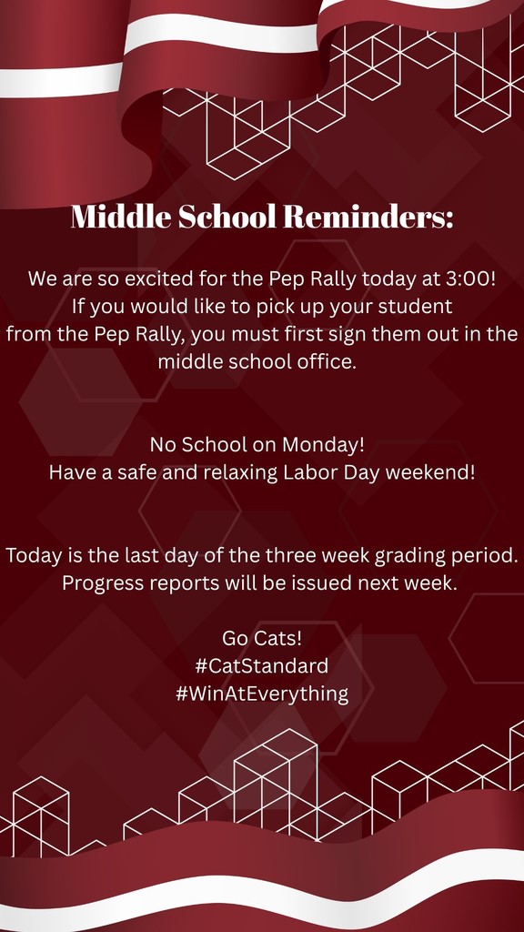 middle school reminders maroon flyer