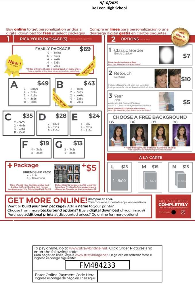 picture day order form