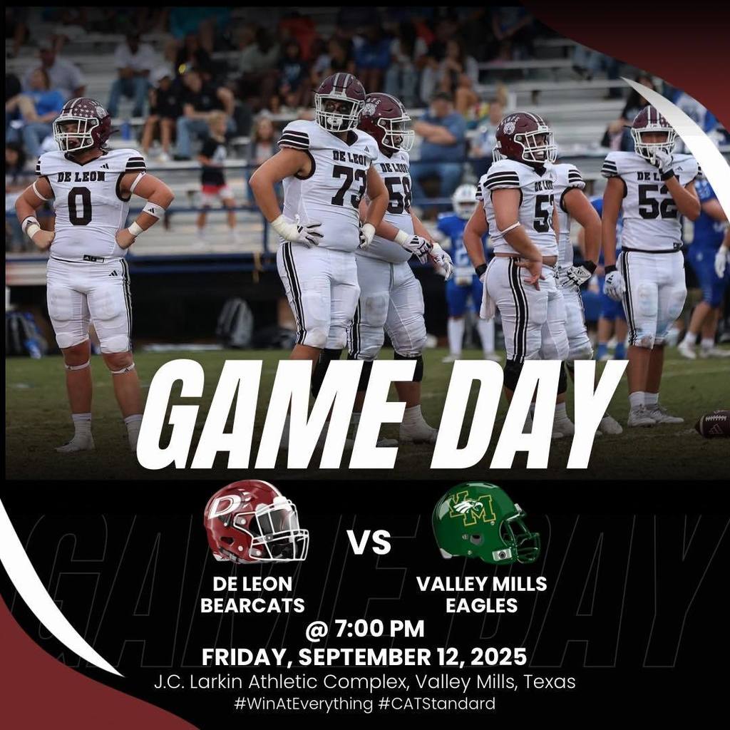Game day de leon vs valley mills graphic