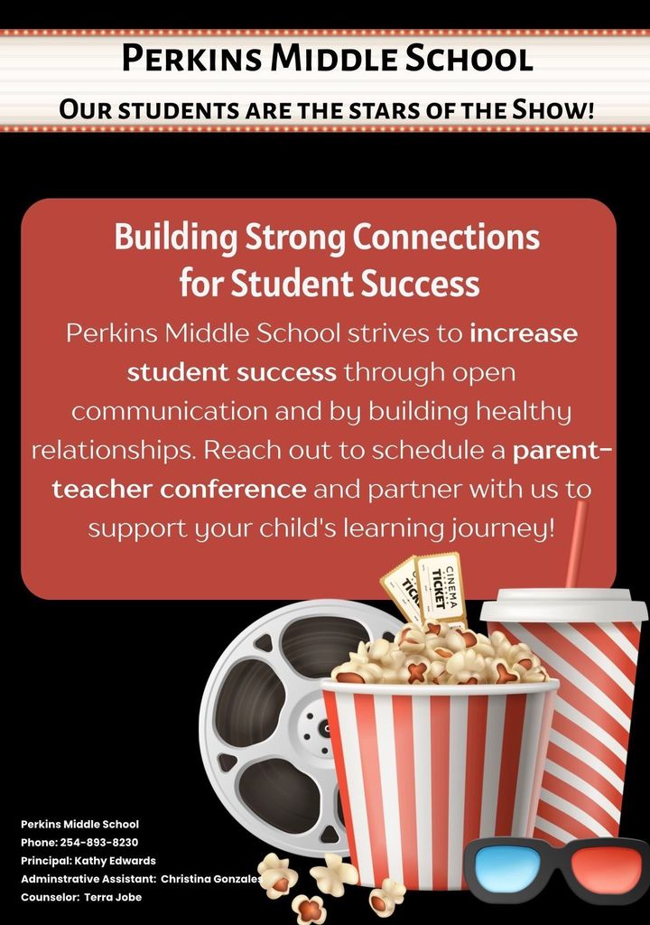 perkins middle school  student success parent teacher flyer