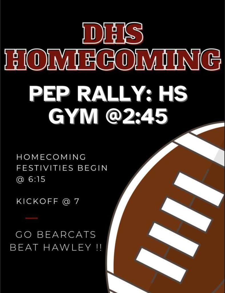 dhs homecoming pep rally flyer
