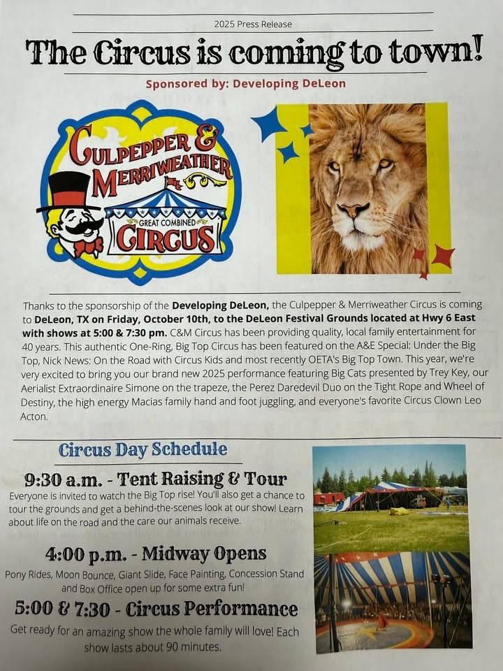 the circus is coming to town flyer