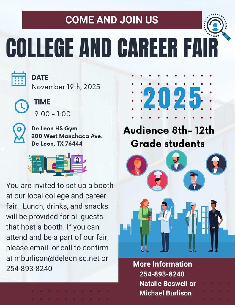 college and career fair flyer for businesses who may be interested in participating