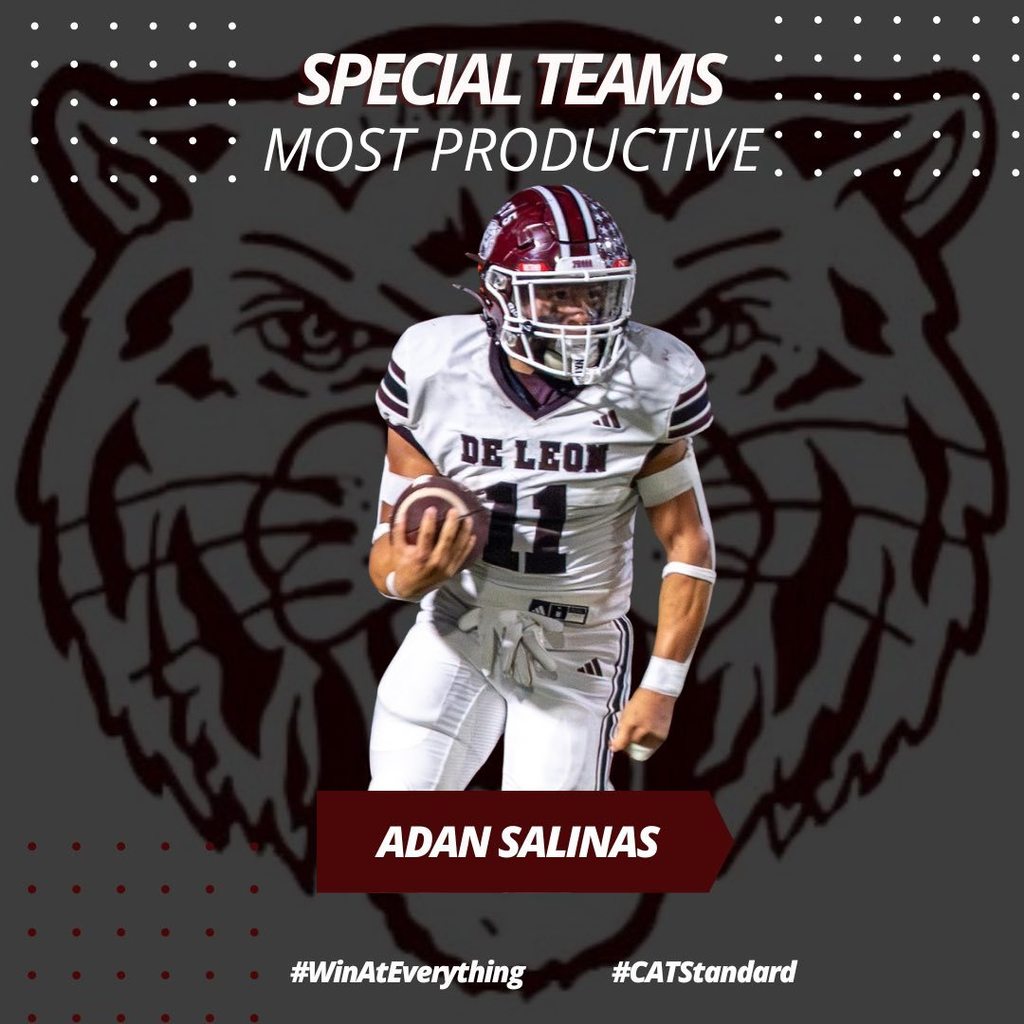 special teams most productive player of the week adan salinas